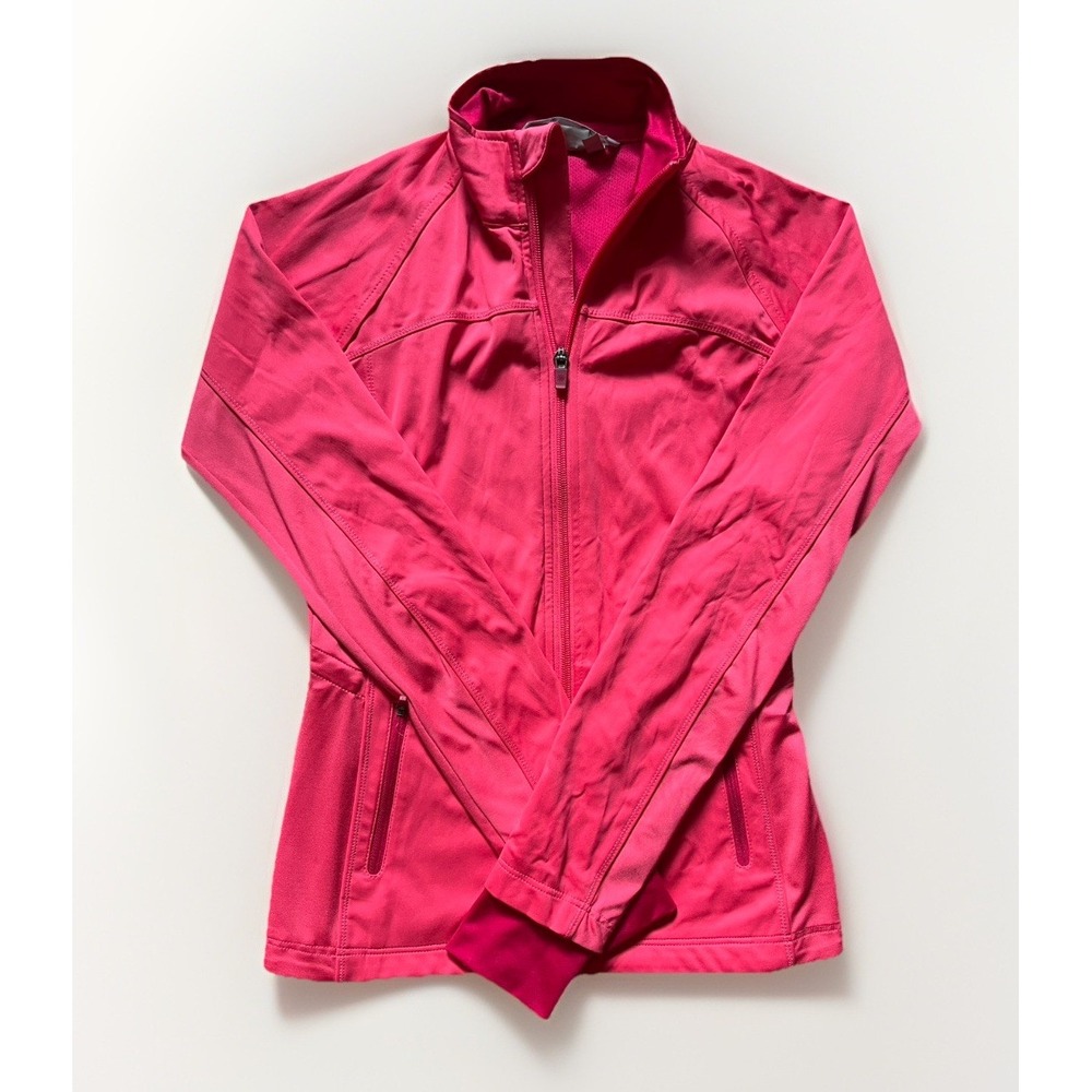 Athleta Womens sz XXS‎ Coral Half Mile Full Zip Athletic Jacket Back dye cut